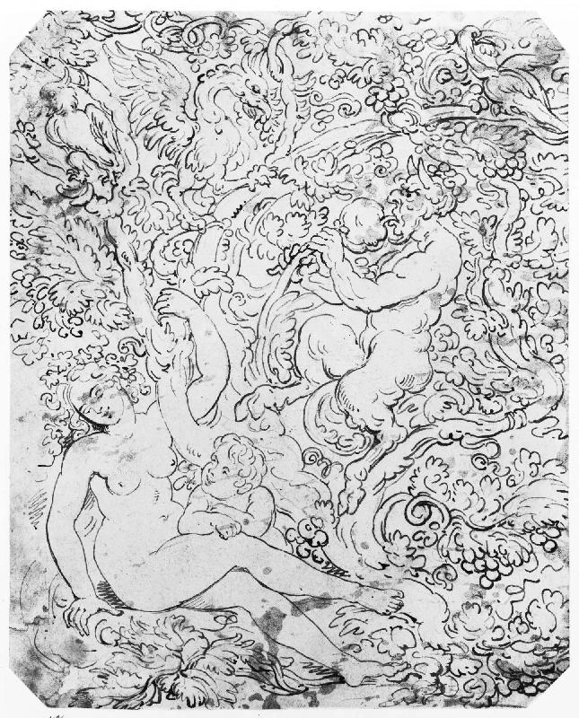 Thomas Rowlandson-122-Motivo a vite con famiglia di satire